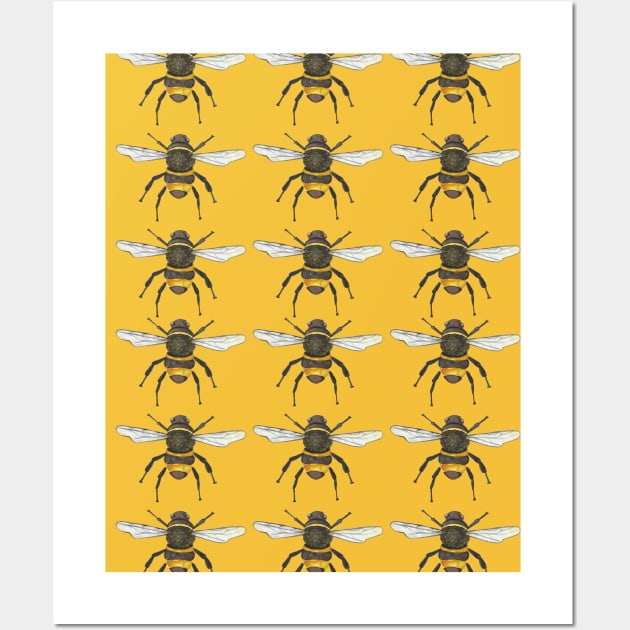 Save the bees watercolor pattern Wall Art by kuallidesigns